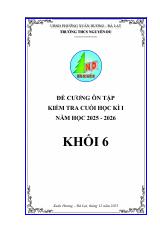 Đề cương cuối học kì 1 Toán 6 năm 2025 – 2026 trường THCS Nguyễn Du – Lâm Đồng